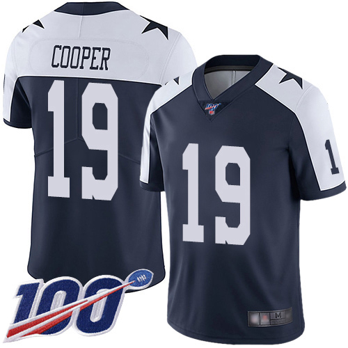 Men Dallas Cowboys Limited Navy Blue Amari Cooper Alternate #19 100th Season Vapor Untouchable Throwback NFL Jersey->dallas cowboys->NFL Jersey